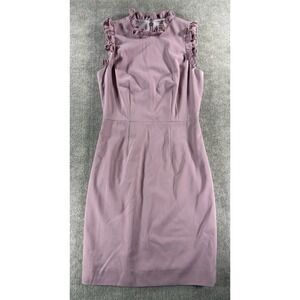 Rebecca Taylor Spring Ruffle Wool Sheath Dress  Dusty rose size 6